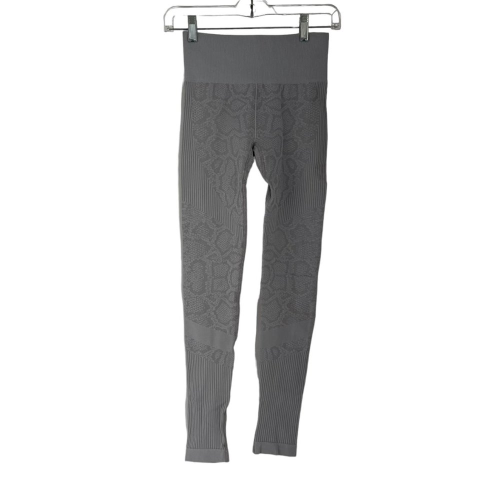 Varley Leggings High Rise Seamless Leopard Pattern Wide Band Ankle Gray Small